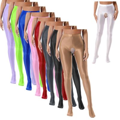 Womens High Waist Glossy Pantyhose Tights Elastic Shiny Dance Stockings Hosiery